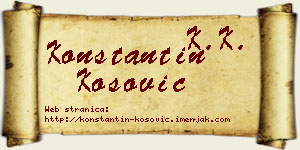 Konstantin Kosović vizit kartica